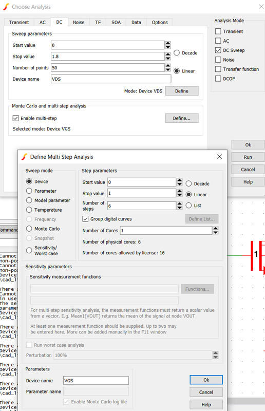 figure 4 simetrix choose analysis spice config