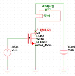 figure 11 active nmos 45 simtrix schematic