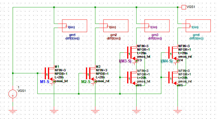 figure 22 7nm finfet model plot 7nm nmos lvt rvt single stacked common gd id gm rout